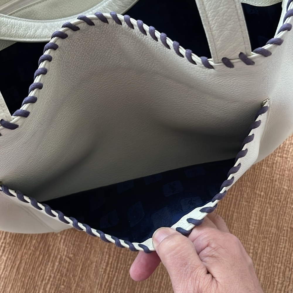 YSL Vintage Pebble Leather Tote Style With Stitching Detail Bag MA100 - Picture 3 of 12